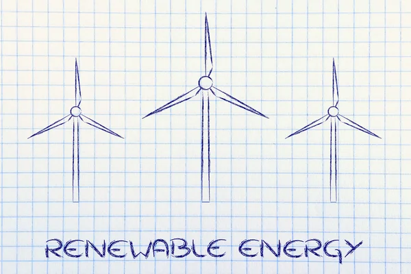 Возобновляемые источники энергии: ветряные турбины — стоковое фото