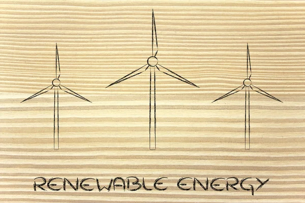 Obnovitelné zdroje energie: větrné turbíny park — Stock fotografie