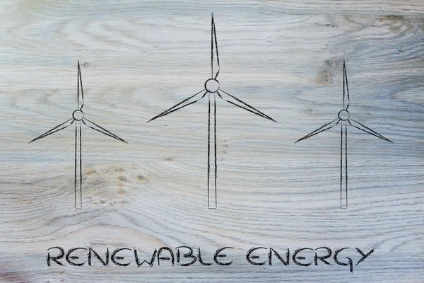 Відновлювана енергетика: турбіни вітропарку — стокове фото