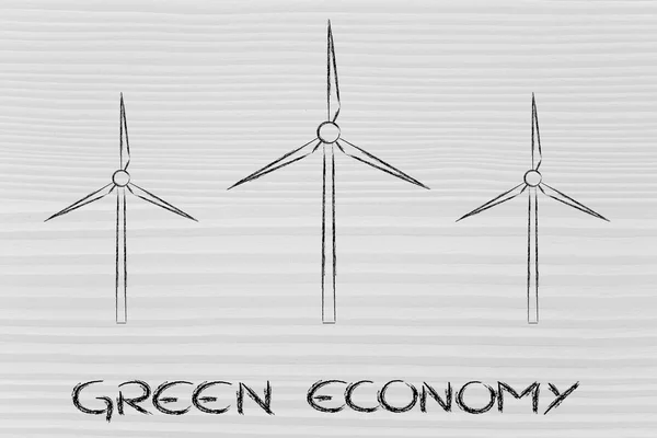 Возобновляемые источники энергии: ветряные турбины — стоковое фото