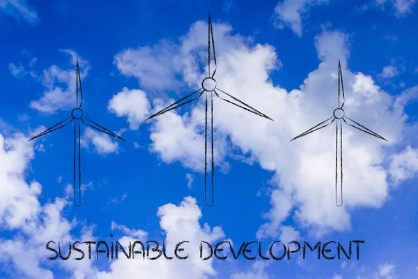 Renewable energy: wind park turbines — Stock Photo, Image