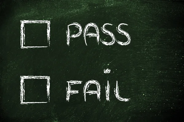 Birden çok seçim testi, geçti veya başarısız? — Stok fotoğraf