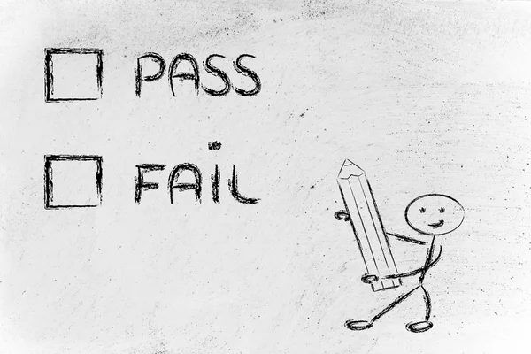 Feleletválasztós tesztből, pass vagy fail? — Stock Fotó