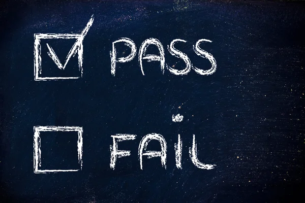 Multiple choice test, pass or fail? — Stock Photo, Image