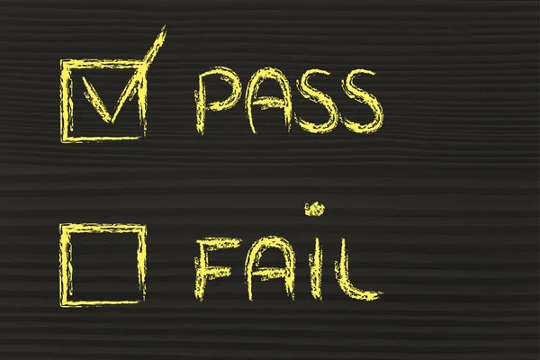 Multiple choice test, pass or fail? — Stock Photo, Image