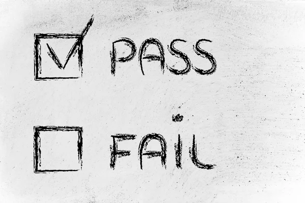 Teste de múltipla escolha, passar ou falhar ? — Fotografia de Stock