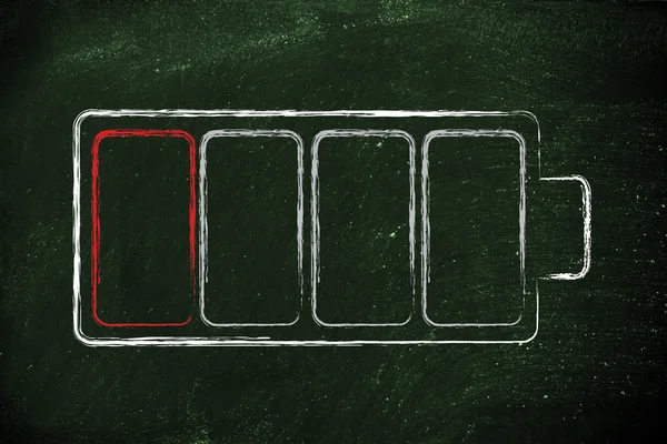 Telefono o dispositivo elettronico design della batteria scarica — Foto Stock