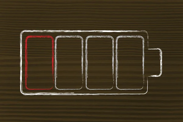 Téléphone ou dispositif électronique conception de batterie vide — Photo