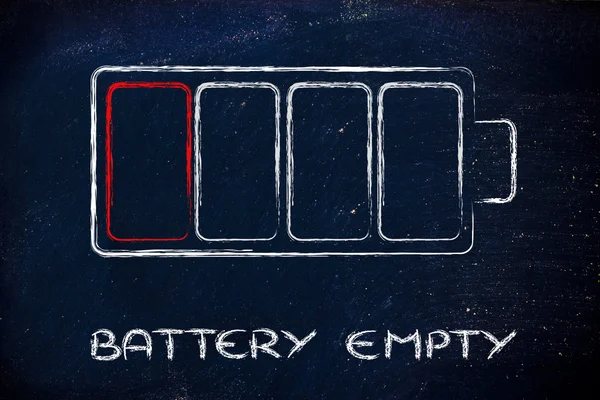Telefon oder elektronisches Gerät leere Batterie-Design — Stockfoto