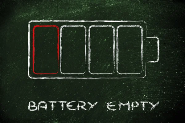 Diseño de un nivel de batería vacío — Foto de Stock
