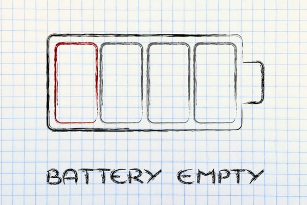 Проектирование уровня пустой батареи — стоковое фото