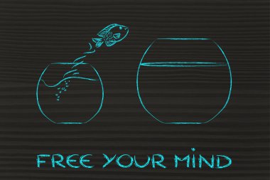 büyük bir kase içine atlama balık