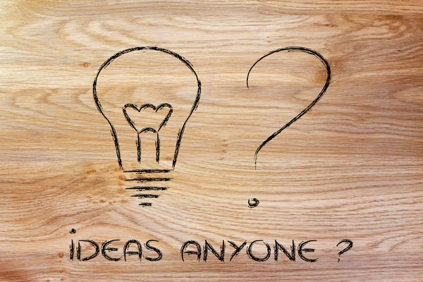 Ideas anyone? seeking for new idea — Stock Photo, Image