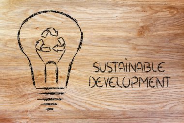 ampul filaman olarak geri dönüşüm işareti ile