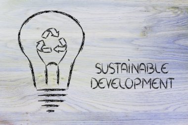 ampul filaman olarak geri dönüşüm işareti ile