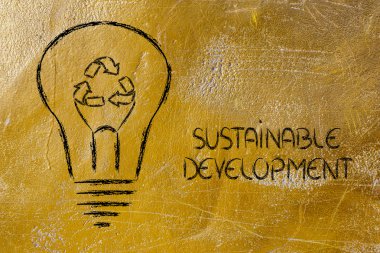 ampul filaman olarak geri dönüşüm işareti ile