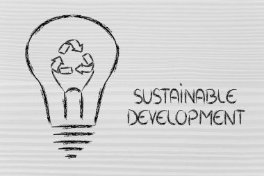 ampul filaman olarak geri dönüşüm işareti ile