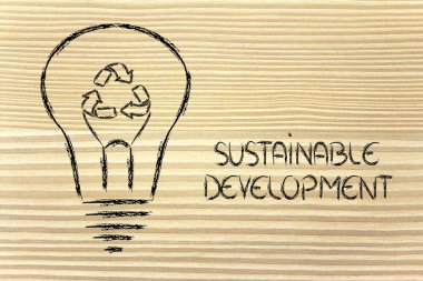 ampul filaman olarak geri dönüşüm işareti ile