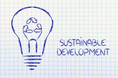 ampul filaman olarak geri dönüşüm işareti ile