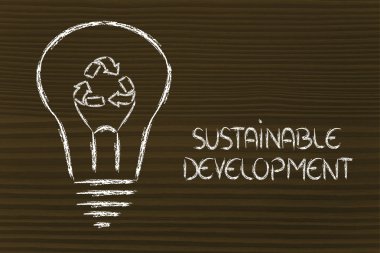 ampul filaman olarak geri dönüşüm işareti ile