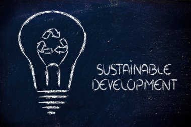 ampul filaman olarak geri dönüşüm işareti ile