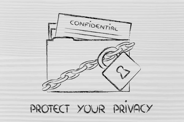 Privat och konfidentiell information portection — Stockfoto