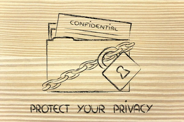 Privacy en vertrouwelijke informatie portection — Stockfoto