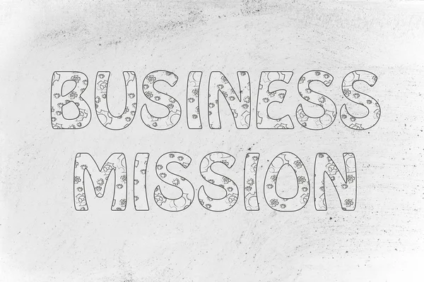 Написание бизнес-миссии со светящимися редукторами — стоковое фото