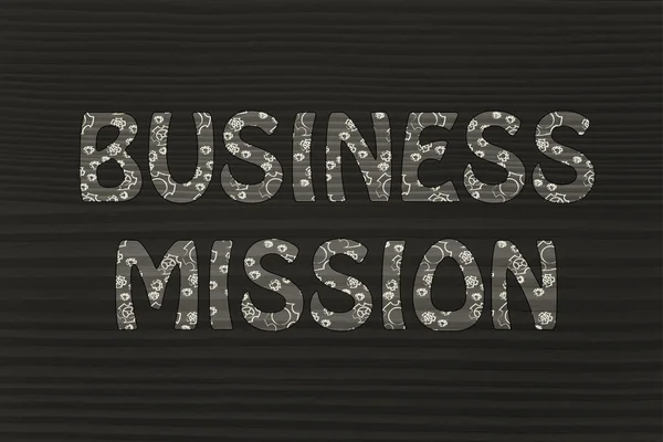 Business Mission Schreiben mit glühenden Zahnrädern Muster — Stockfoto