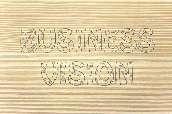 Business Vision Schreiben mit glühenden Zahnrädern Muster — Stockfoto