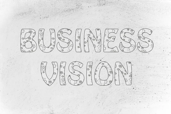 Business Vision Schreiben mit glühenden Zahnrädern Muster — Stockfoto