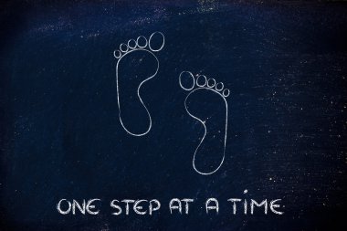 move forward, one step at a time: footprint design clipart