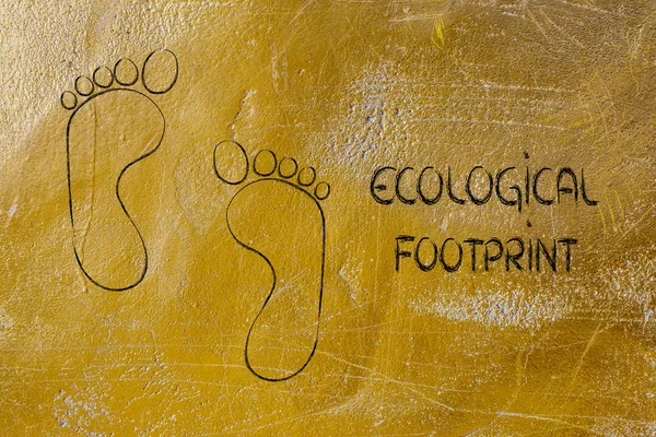 Ecological footprint, ecotourism and environmental awareness — Stock Photo, Image