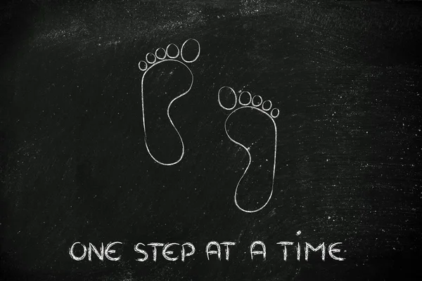 Vooruit, een stap op een moment: voetafdruk ontwerp — Stockfoto