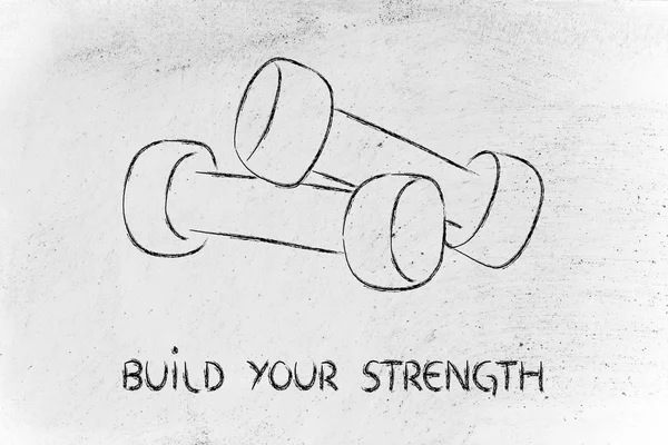 Build your strength and power, set of weights — Stock Photo, Image