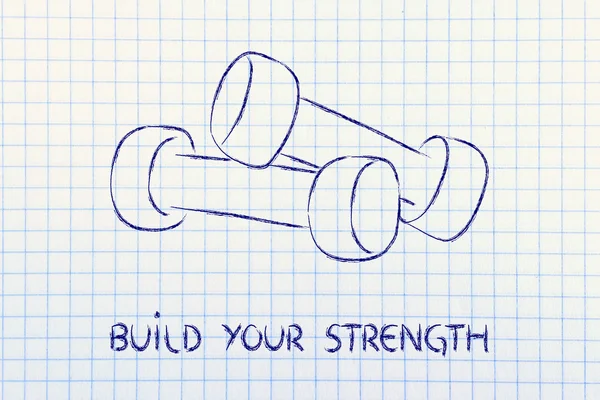 Bauen Sie Ihre Stärke und Kraft, Gewichte — Stockfoto