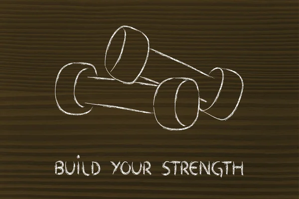 Construir su fuerza y poder, conjunto de pesos — Foto de Stock