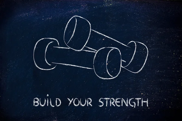 Build your strength and power, set of weights — Stock Photo, Image