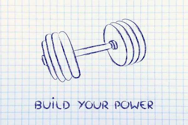 Build your strength and power, set of weights — Stock Photo, Image