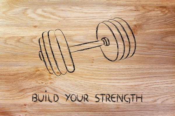 Bouw je sterkte en macht, set van gewichten — Stockfoto