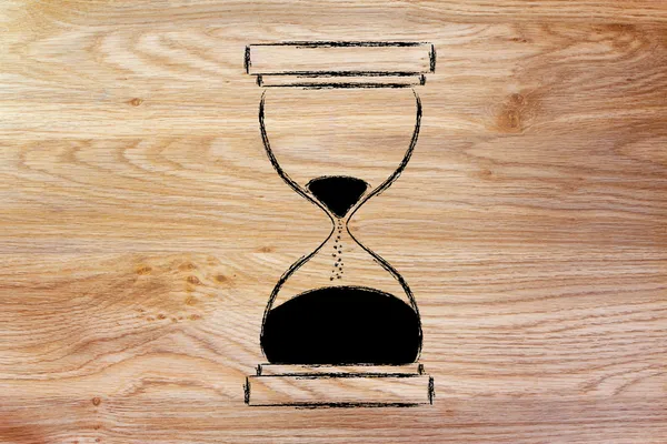 The time is now, hourglass design — Stock Photo, Image