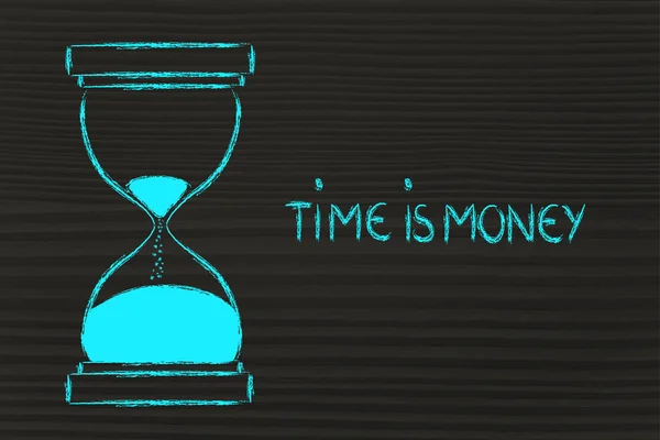 El tiempo es dinero, diseño de reloj de arena — Foto de Stock