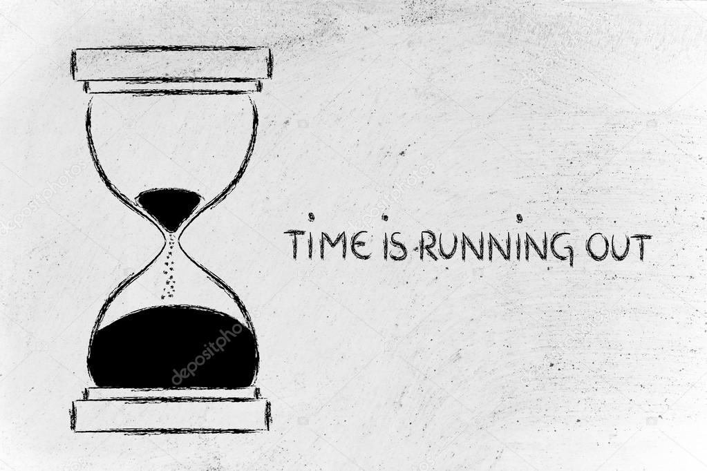 the time is running out, hourglass design