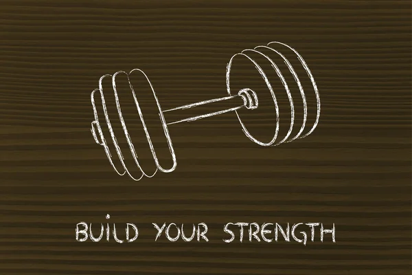 Build your strength and power, set of weights — Stock Photo, Image