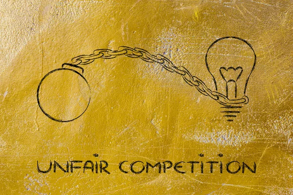 Unfair competition, emprisoning ideas — Stock Photo, Image