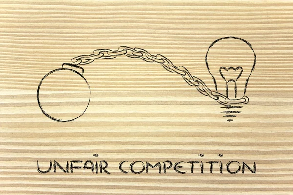Unfairer Wettbewerb, der Ideen gefangen hält — Stockfoto