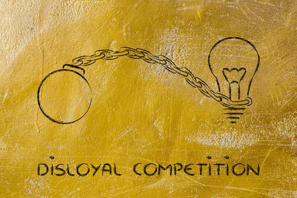Concorrência desleal, encarceramento de ideias — Fotografia de Stock
