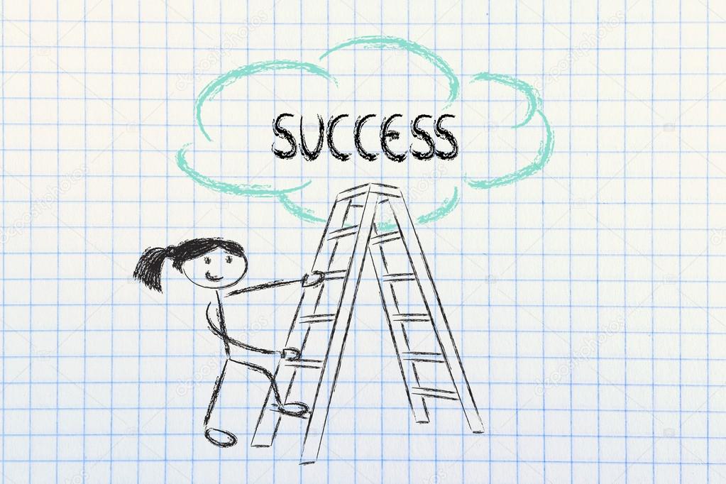 funny ladder of success design with motivational writing