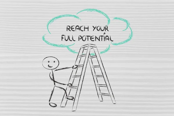 Funny ladder of success design with motivational writing — Stock Photo, Image