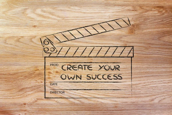 Clapperboard - Create your own succes — Stock Photo, Image